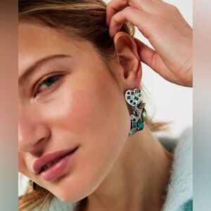 Free People My Everything Dangle Earrings in Silver NWT